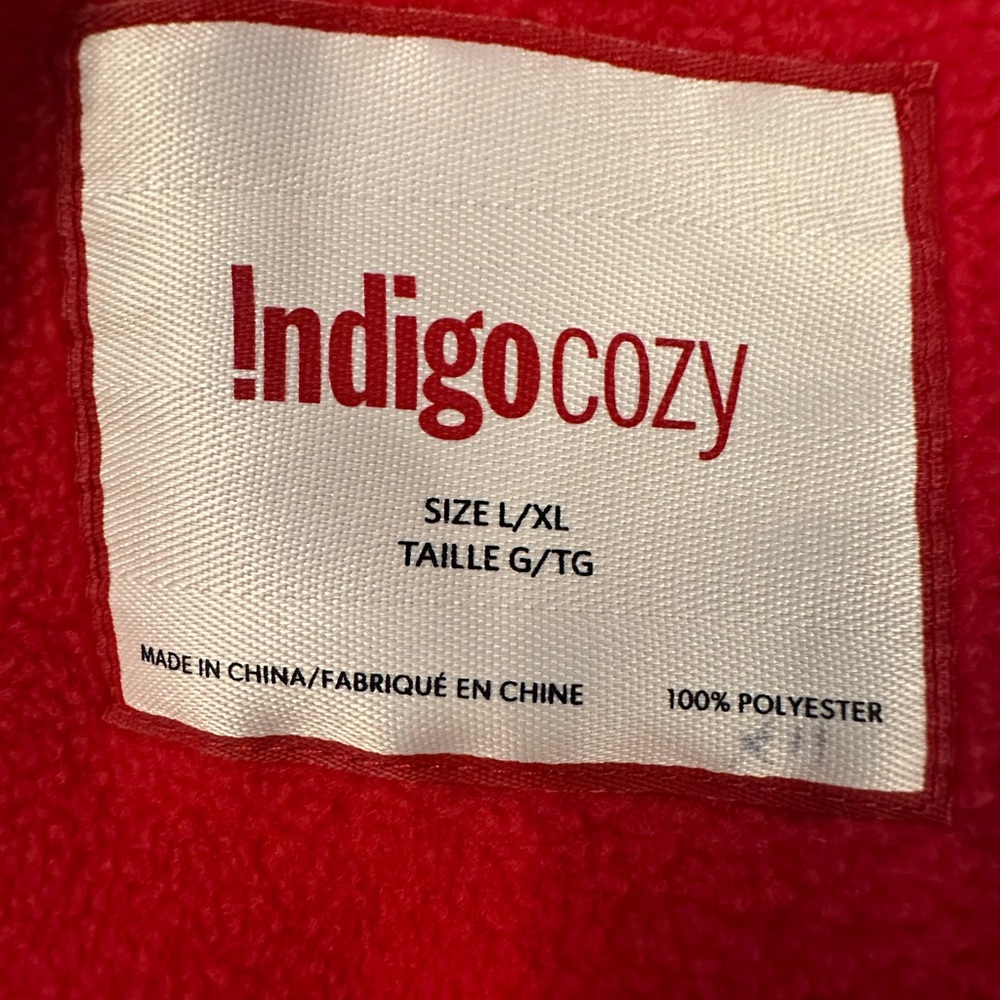 Indigo Vibrant Red Fleece Robe - Picture 8 of 9